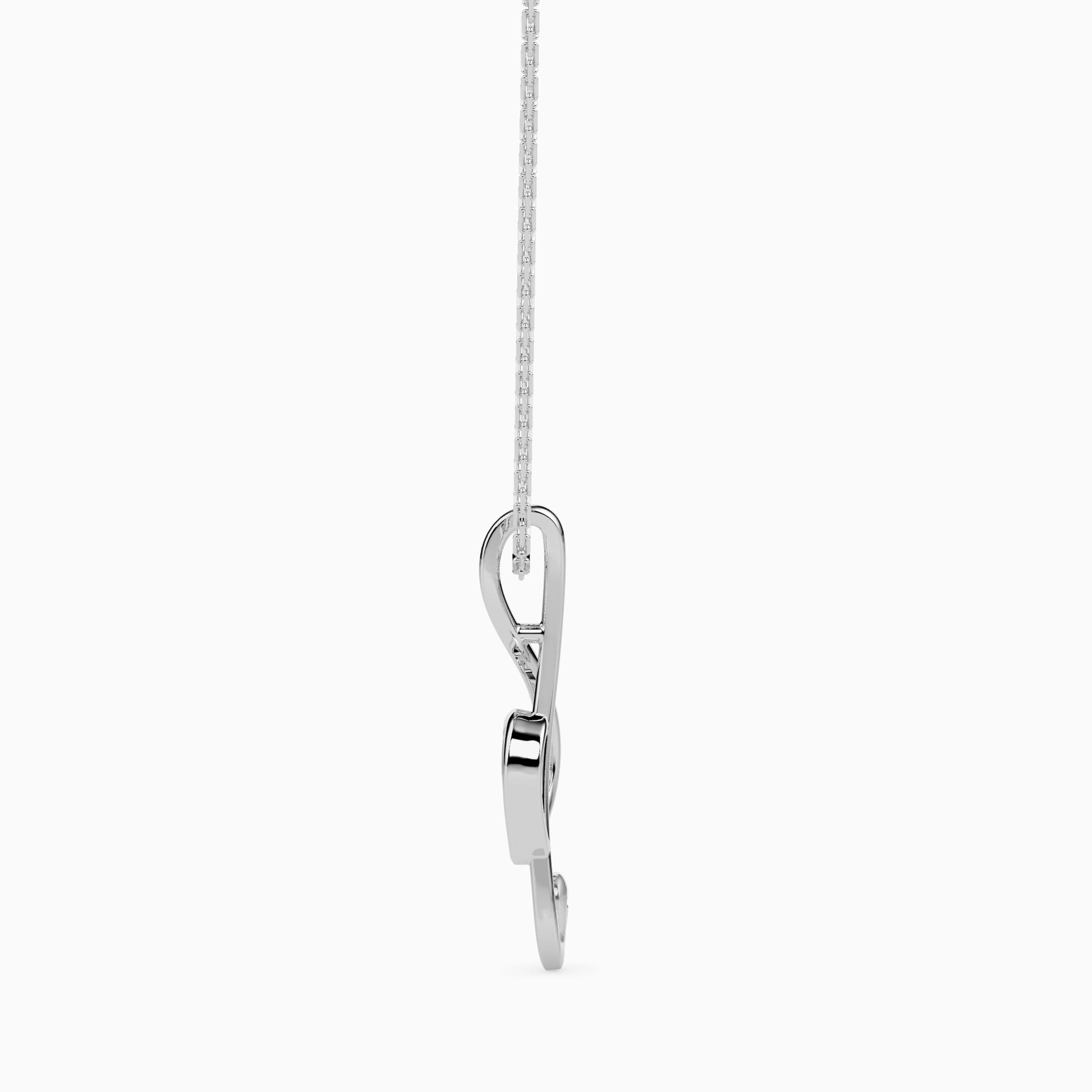 0.01Ct Round Bezel Lab-Grown Diamond Gold Pendant Necklace