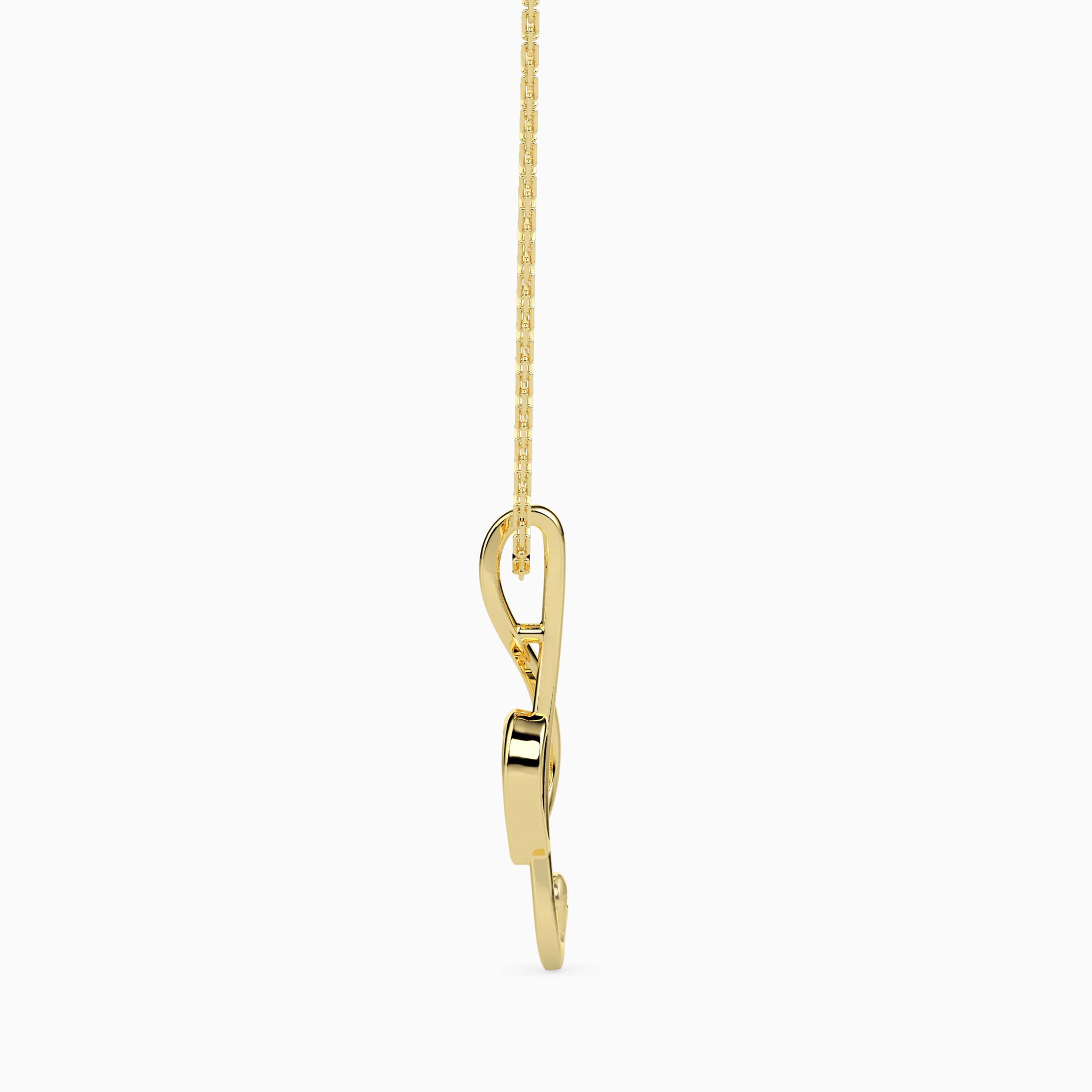 0.01Ct Round Bezel Lab-Grown Diamond Gold Pendant Necklace
