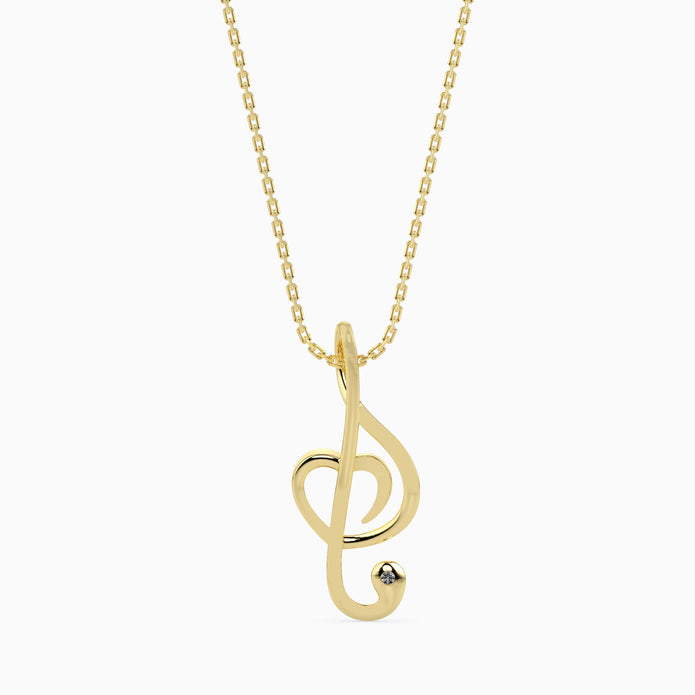 0.01Ct Round Bezel Lab-Grown Diamond Gold Pendant Necklace