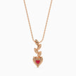 0.97Ct Red Heart Lab-Grown Diamond Gold Pendant Necklace