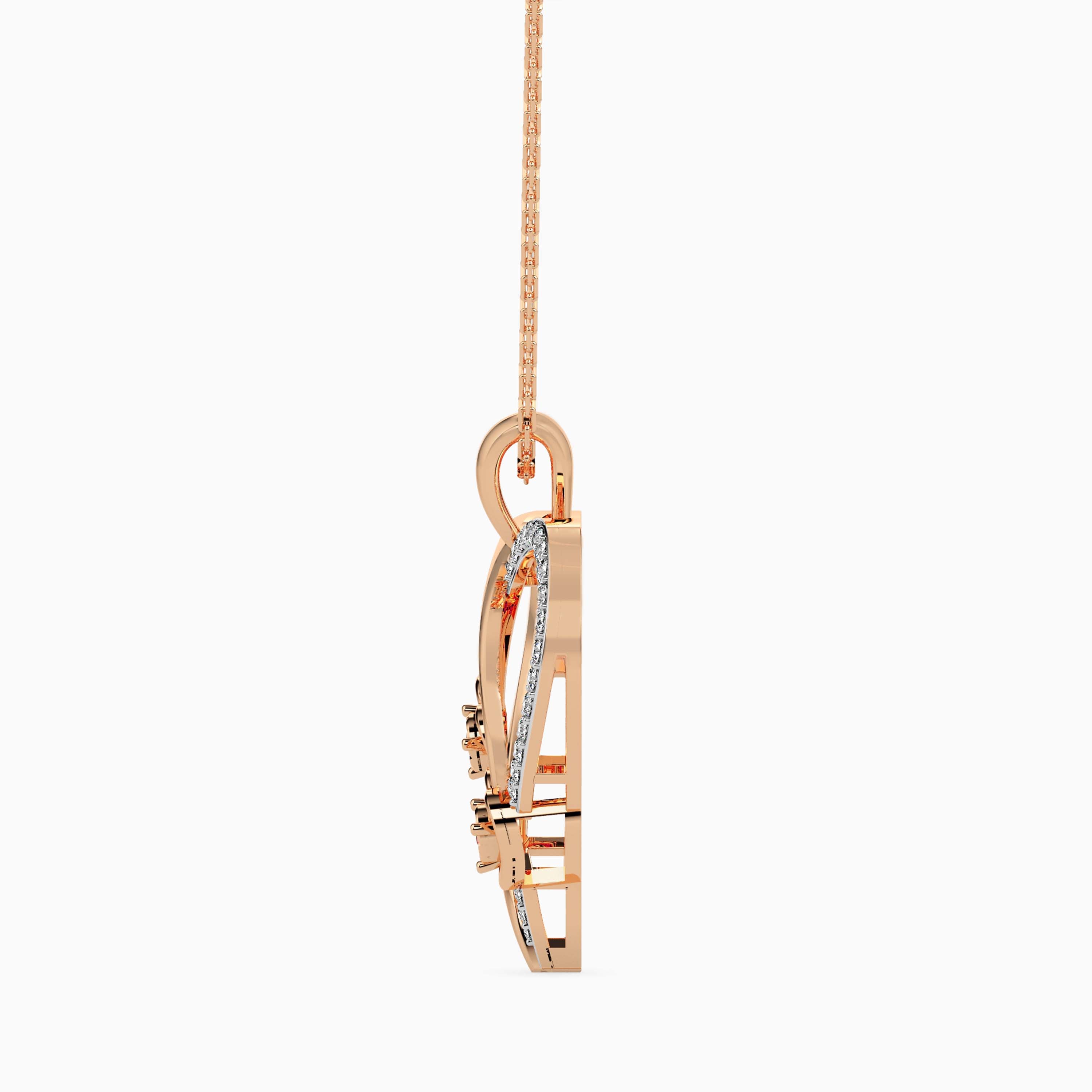 0.15Ct Heart Shape Pave Lab-Grown Diamond Gold Pendant Necklace
