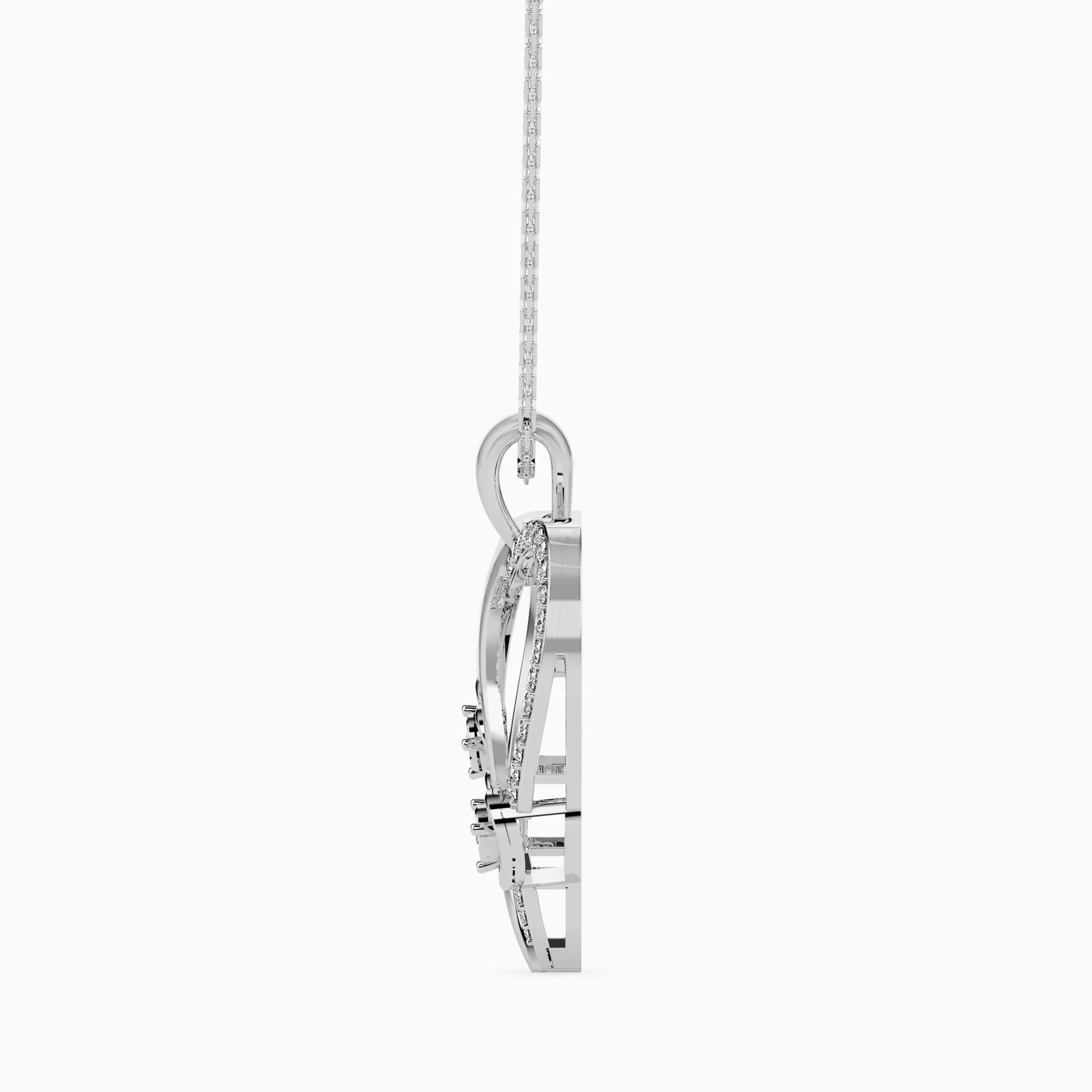 0.15Ct Heart Shape Pave Lab-Grown Diamond Gold Pendant Necklace