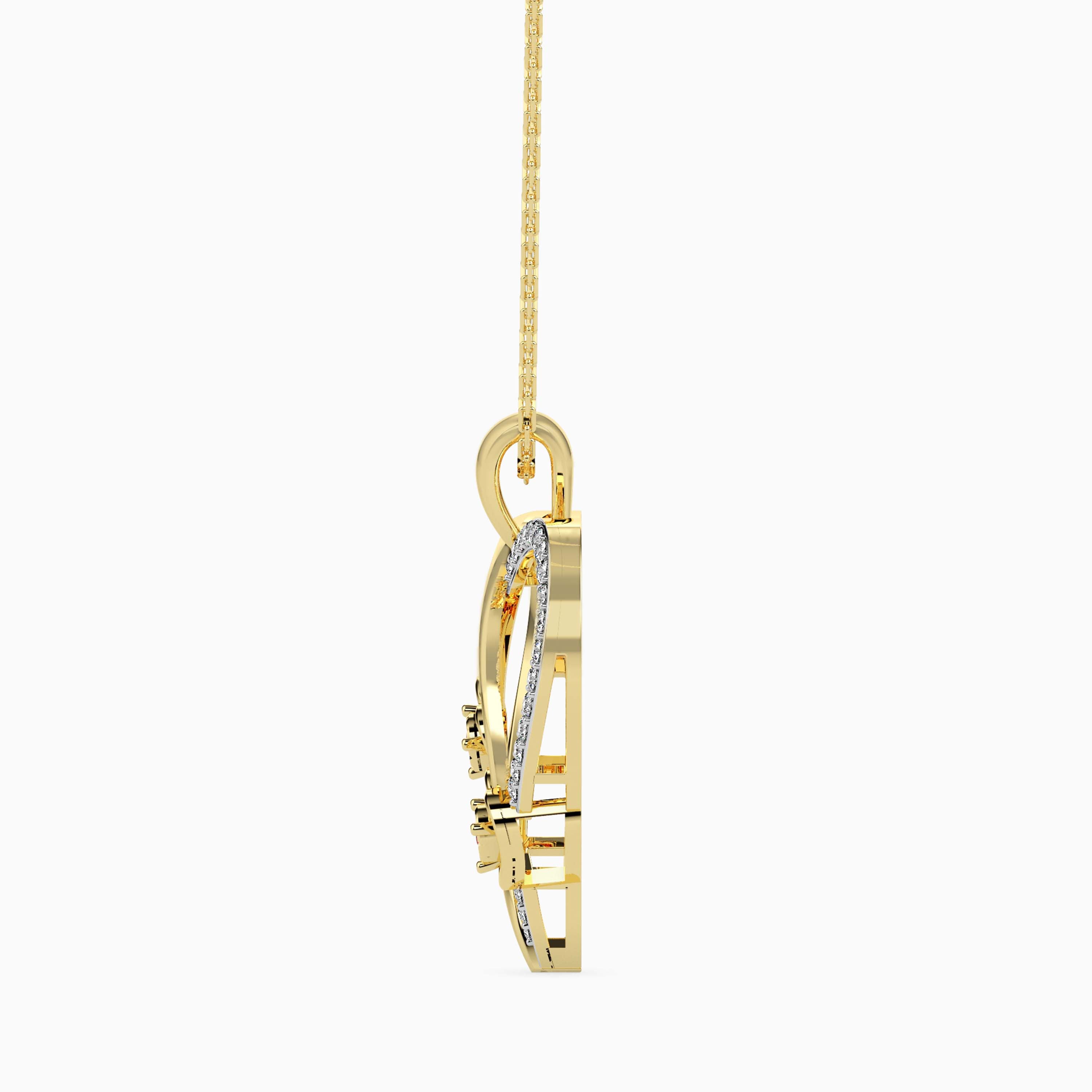 0.15Ct Heart Shape Pave Lab-Grown Diamond Gold Pendant Necklace