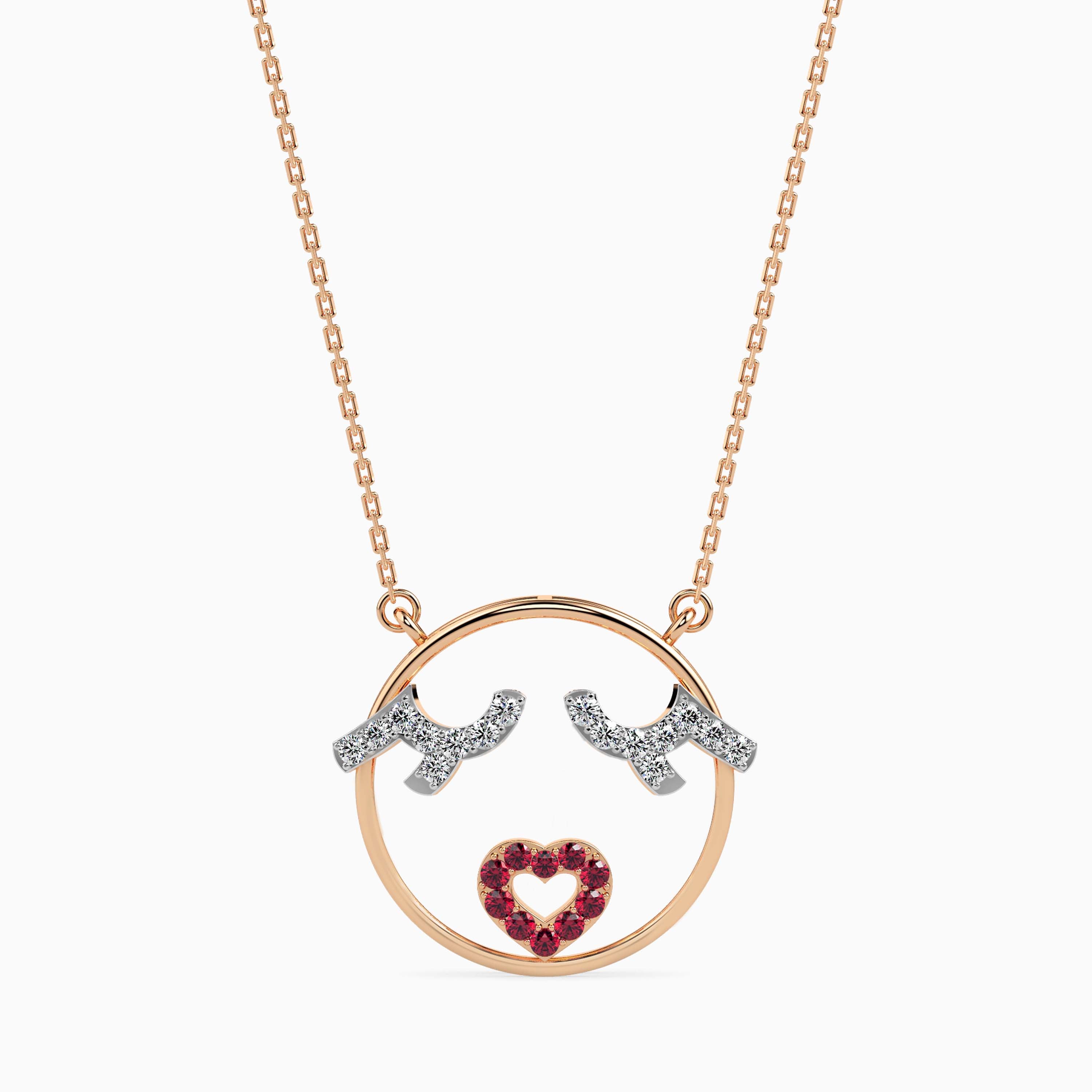 0.21Ct Circle Pave Lab-Grown Diamond Gold Pendant Necklace
