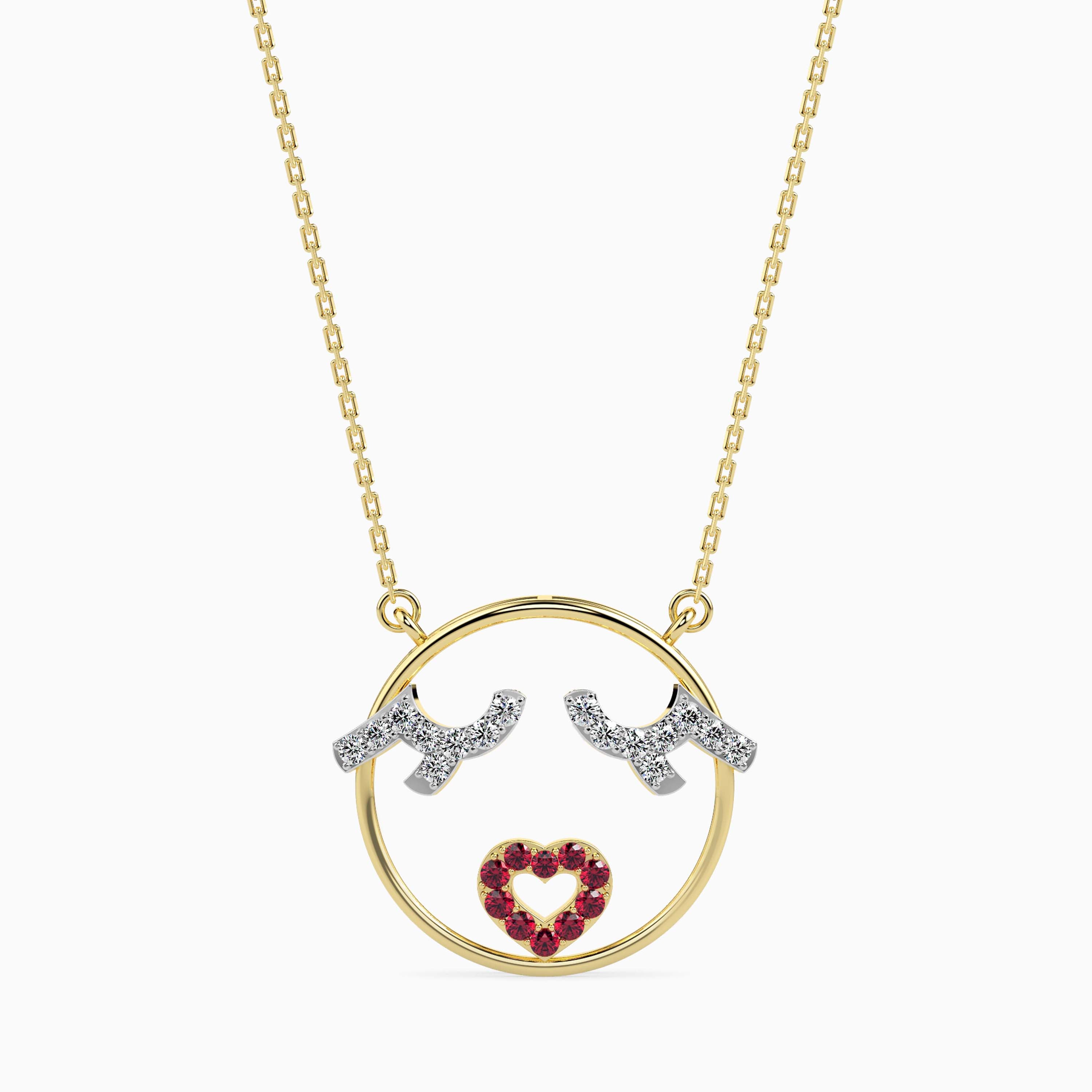 0.21Ct Circle Pave Lab-Grown Diamond Gold Pendant Necklace