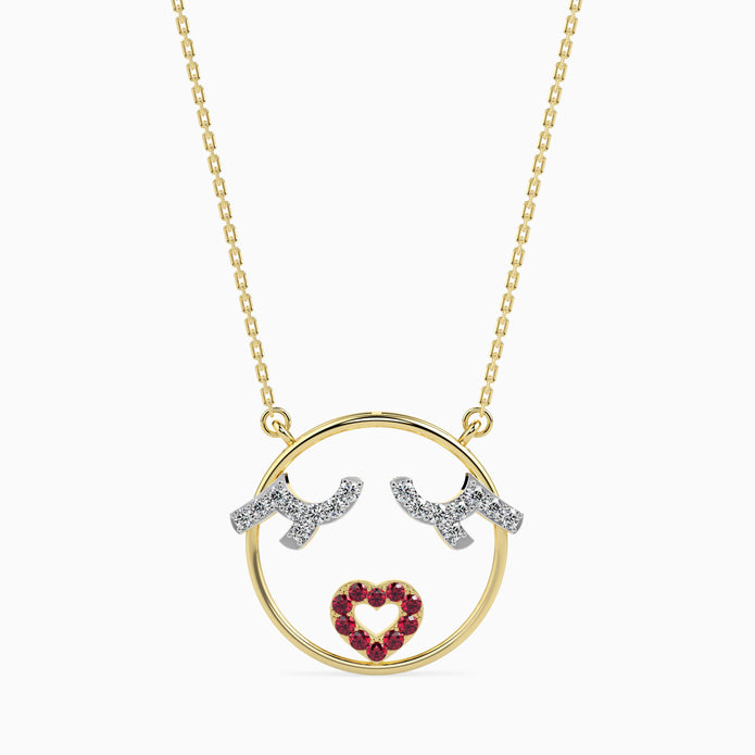 0.21Ct Circle Pave Lab-Grown Diamond Gold Pendant Necklace