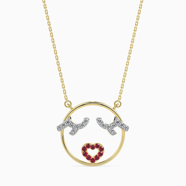 0.21Ct Circle Pave Lab-Grown Diamond Gold Pendant Necklace