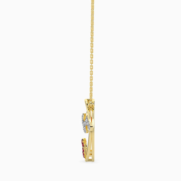 0.21Ct Circle Pave Lab-Grown Diamond Gold Pendant Necklace