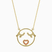 0.21Ct Circle Pave Lab-Grown Diamond Gold Pendant Necklace