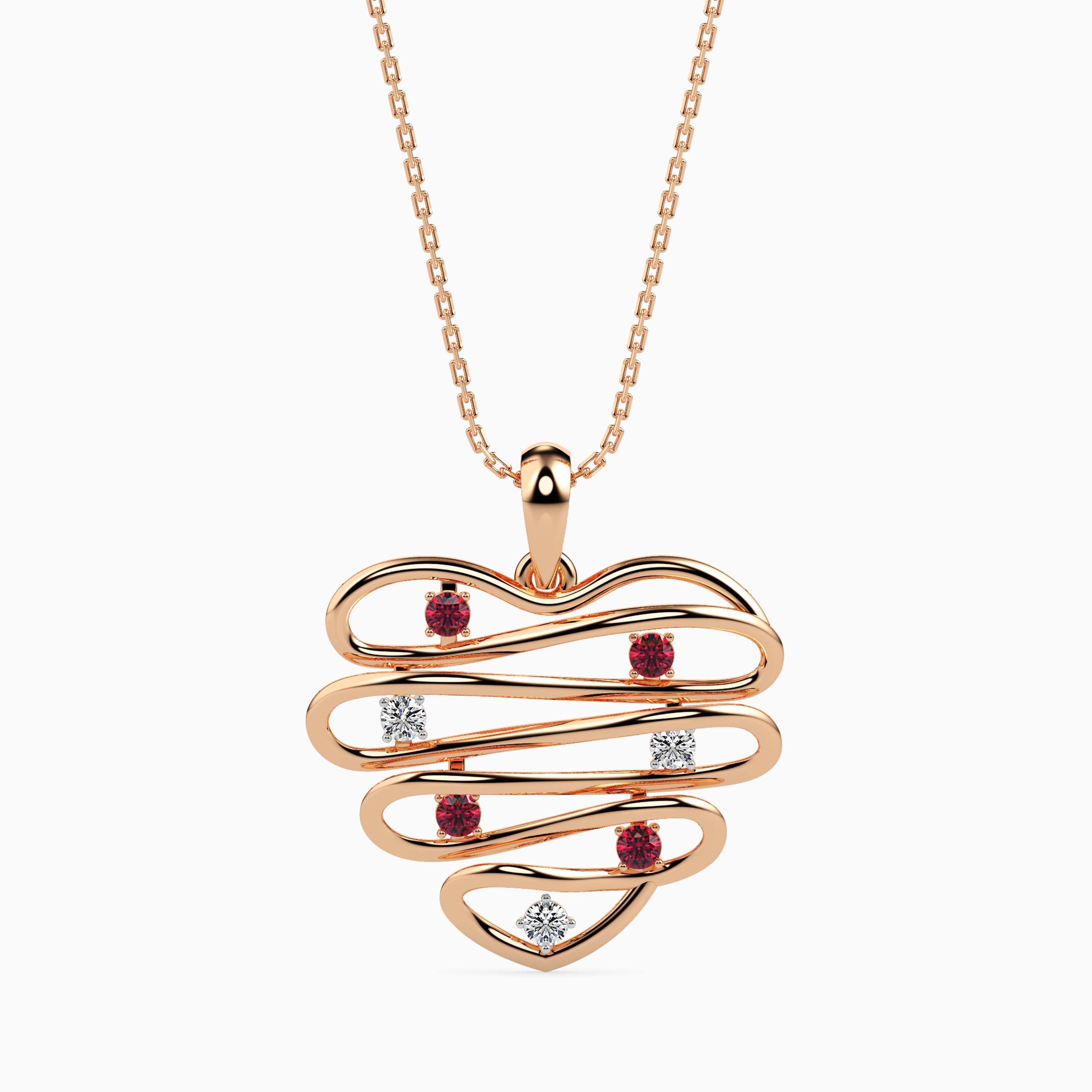 0.21Ct Prong Set Round Lab-Grown Diamond Gold Pendant Necklace