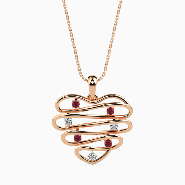 0.21Ct Prong Set Round Lab-Grown Diamond Gold Pendant Necklace