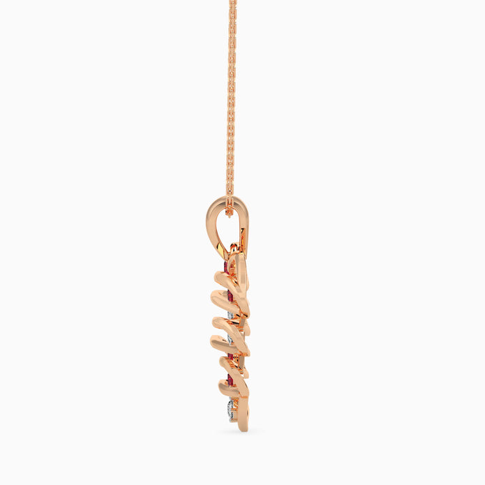 0.21Ct Prong Set Round Lab-Grown Diamond Gold Pendant Necklace