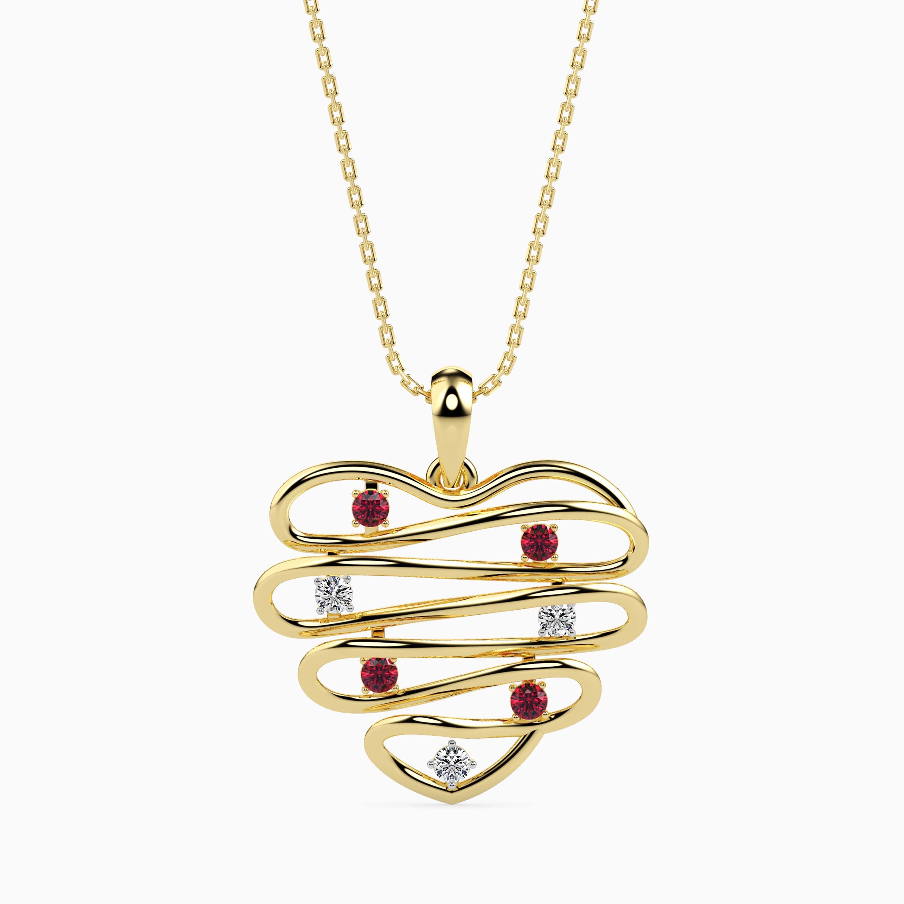 0.21Ct Prong Set Round Lab-Grown Diamond Gold Pendant Necklace
