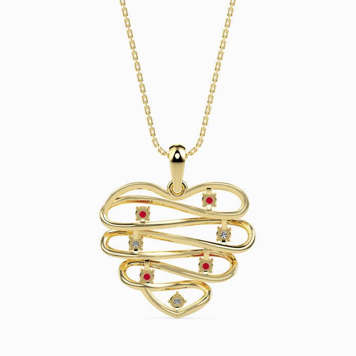 0.21Ct Prong Set Round Lab-Grown Diamond Gold Pendant Necklace