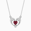 1.08Ct Dolphin Embrace Red Heart Lab-Grown Diamond Gold Pendant Necklace