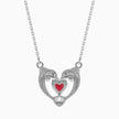 1.08Ct Dolphin Embrace Red Heart Lab-Grown Diamond Gold Pendant Necklace