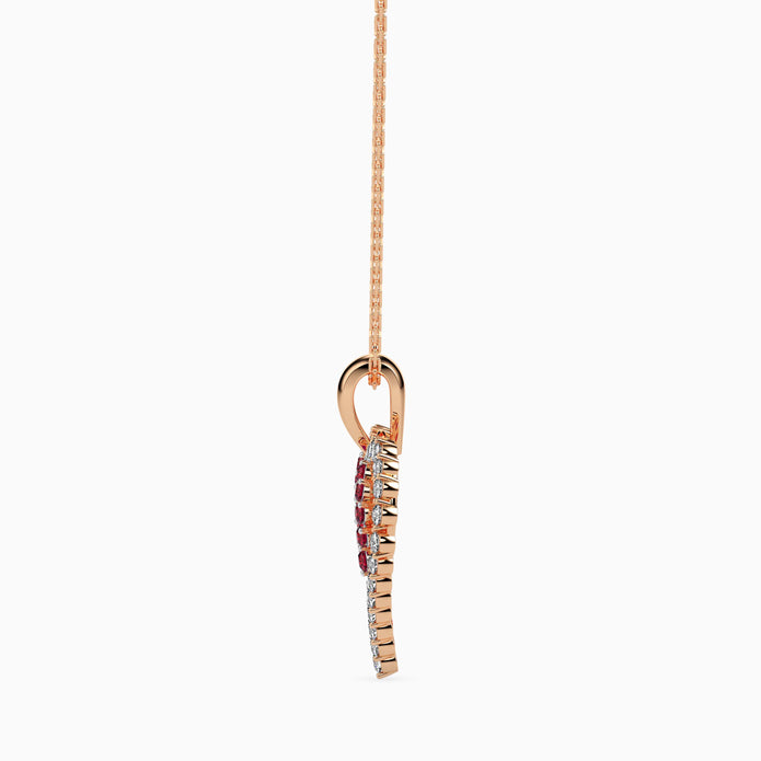0.41Ct Heart Shape Lab-Grown Diamond Gold Pendant Necklace