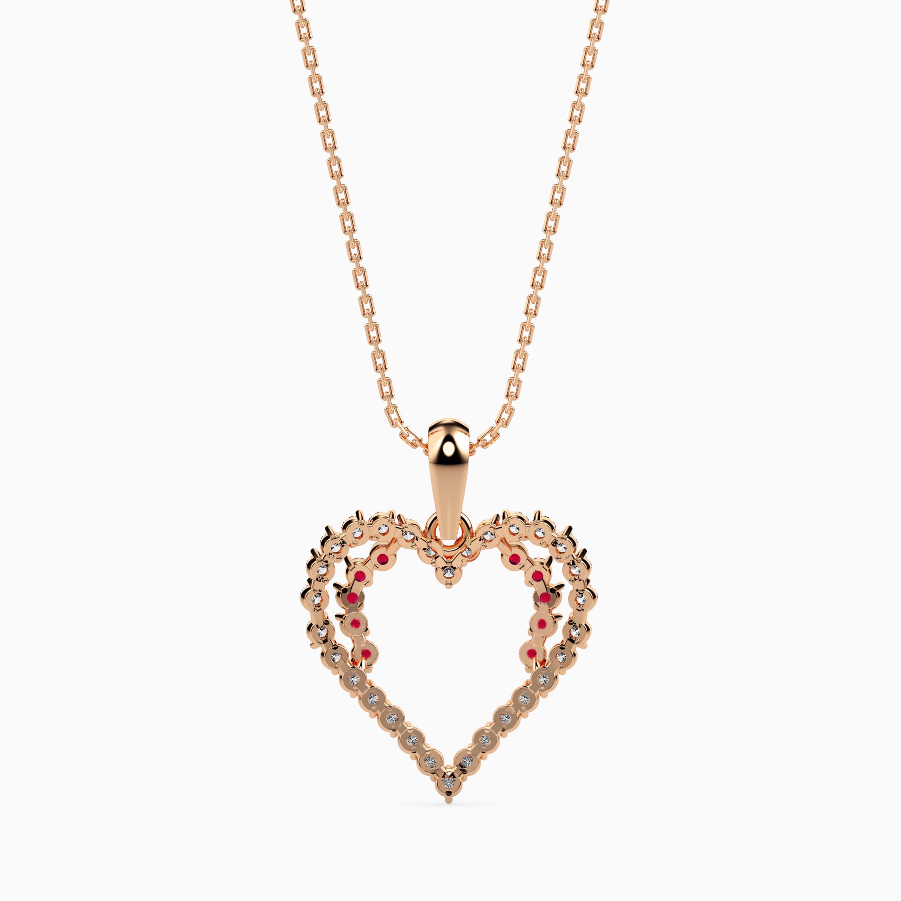 0.41Ct Heart Shape Lab-Grown Diamond Gold Pendant Necklace