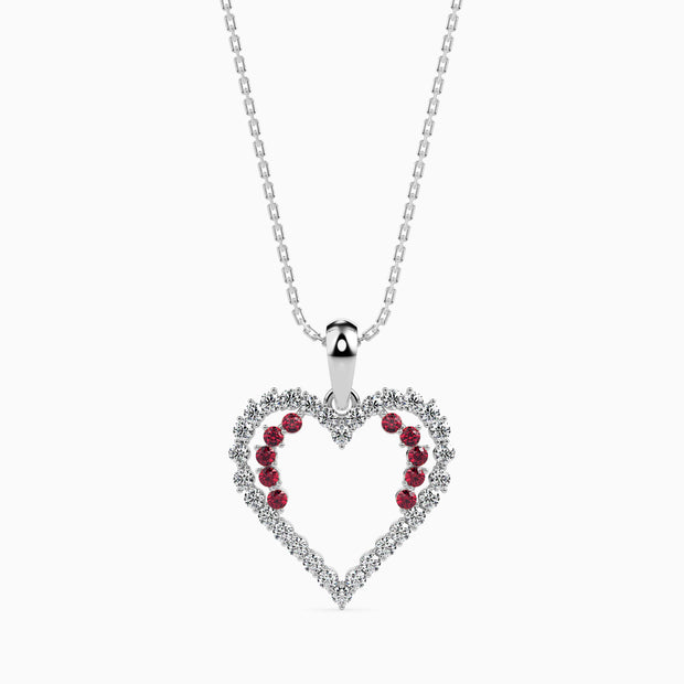 0.41Ct Heart Shape Lab-Grown Diamond Gold Pendant Necklace