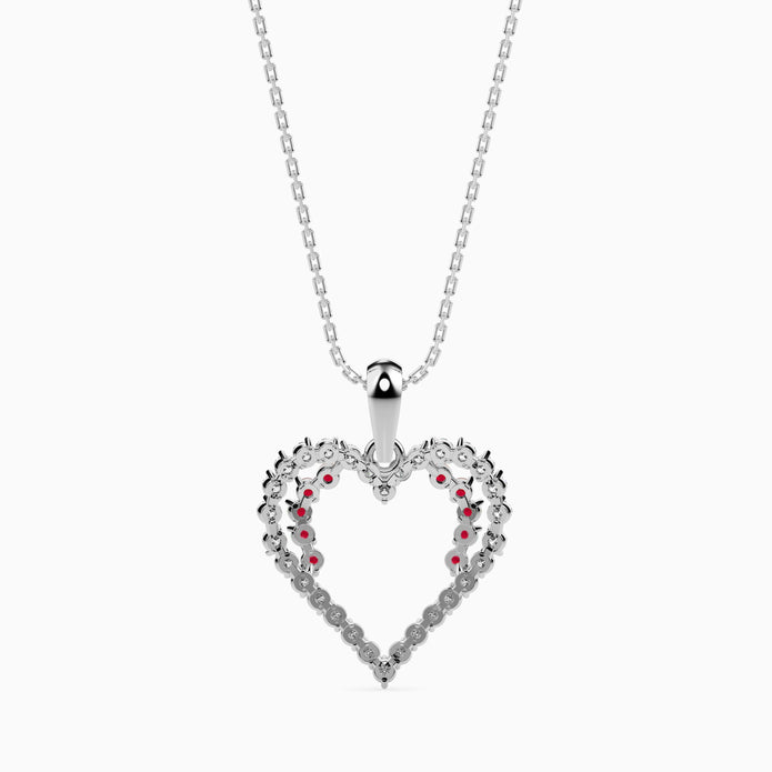 0.41Ct Heart Shape Lab-Grown Diamond Gold Pendant Necklace