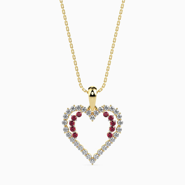 0.41Ct Heart Shape Lab-Grown Diamond Gold Pendant Necklace