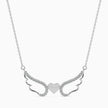 0.14Ct Angel Wings Heart Lab-Grown Diamond Gold Pendant Necklace