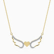0.14Ct Angel Wings Heart Lab-Grown Diamond Gold Pendant Necklace