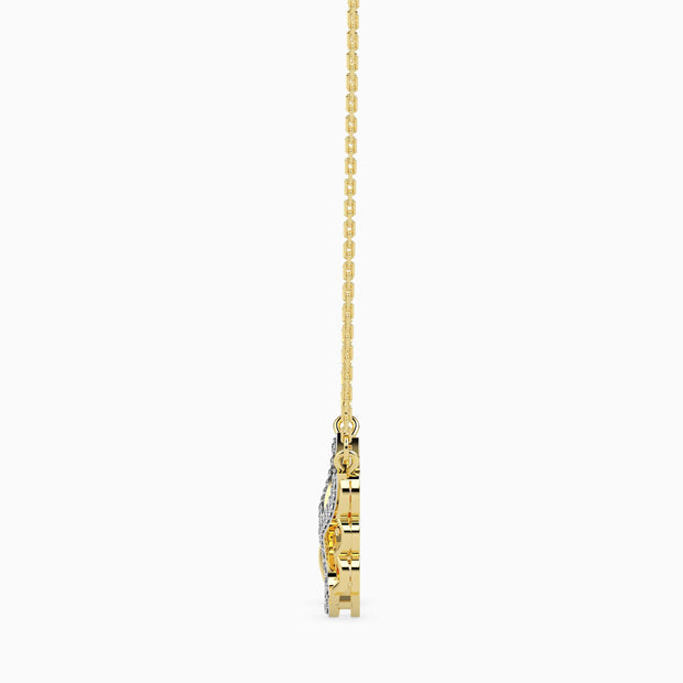 0.14Ct Angel Wings Heart Lab-Grown Diamond Gold Pendant Necklace