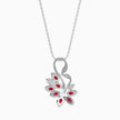 0.40Ct Swan Red Marqise Lab-Grown Diamond Gold Pendant Necklace