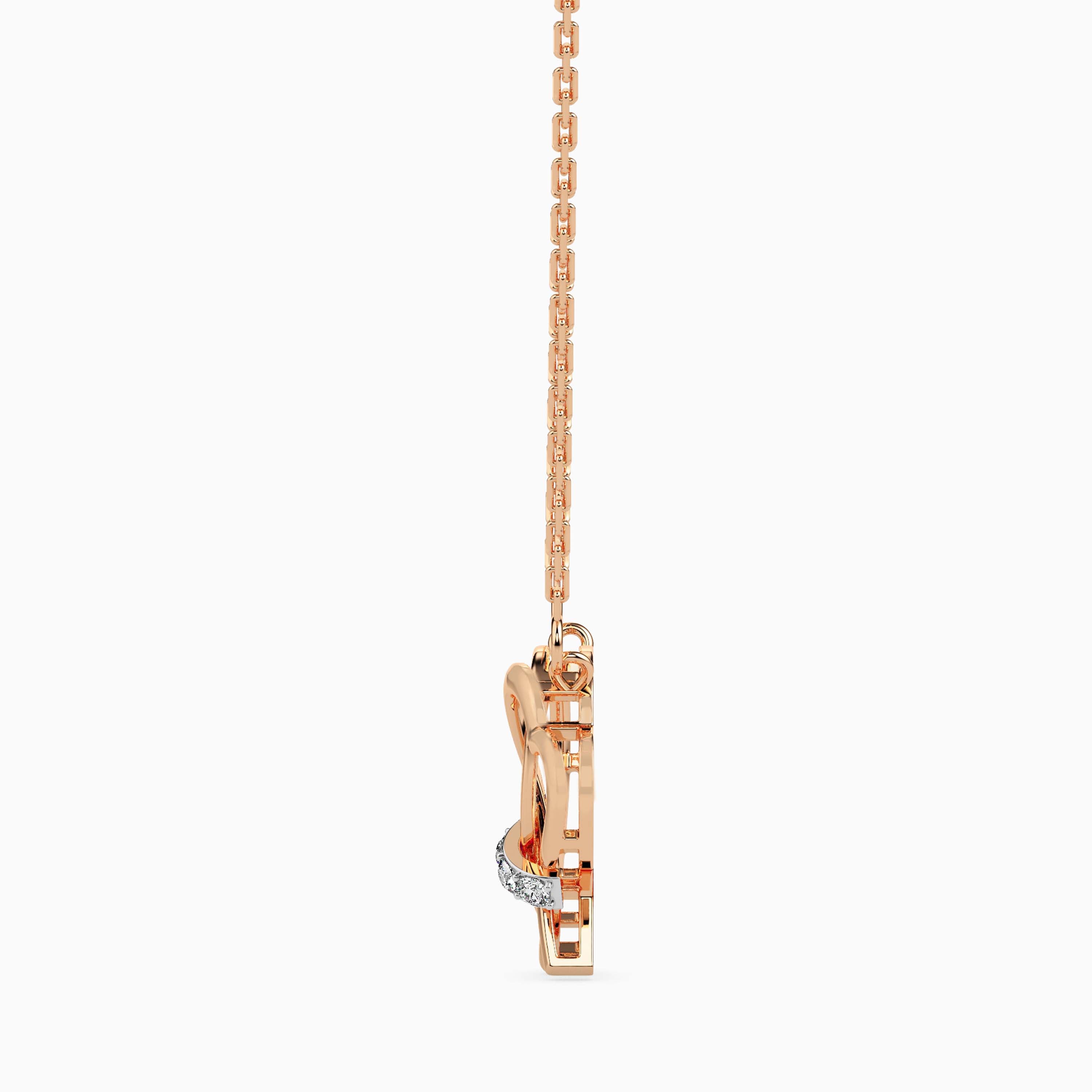 0.05Ct Interlocking Heart Lab-Grown Diamond Gold Pendant Necklace