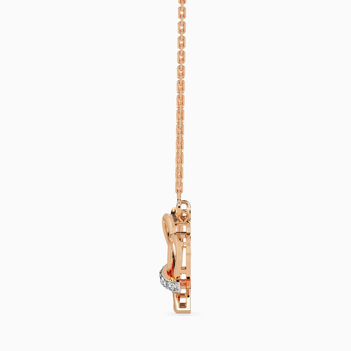 0.05Ct Interlocking Heart Lab-Grown Diamond Gold Pendant Necklace