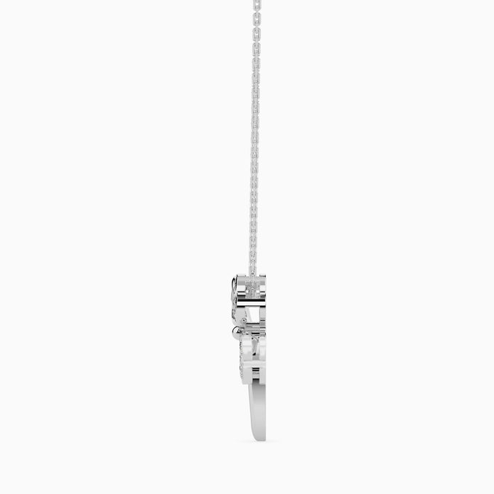 0.12Ct Four Leaf Clover Lab-Grown Diamond Gold Pendant Necklace