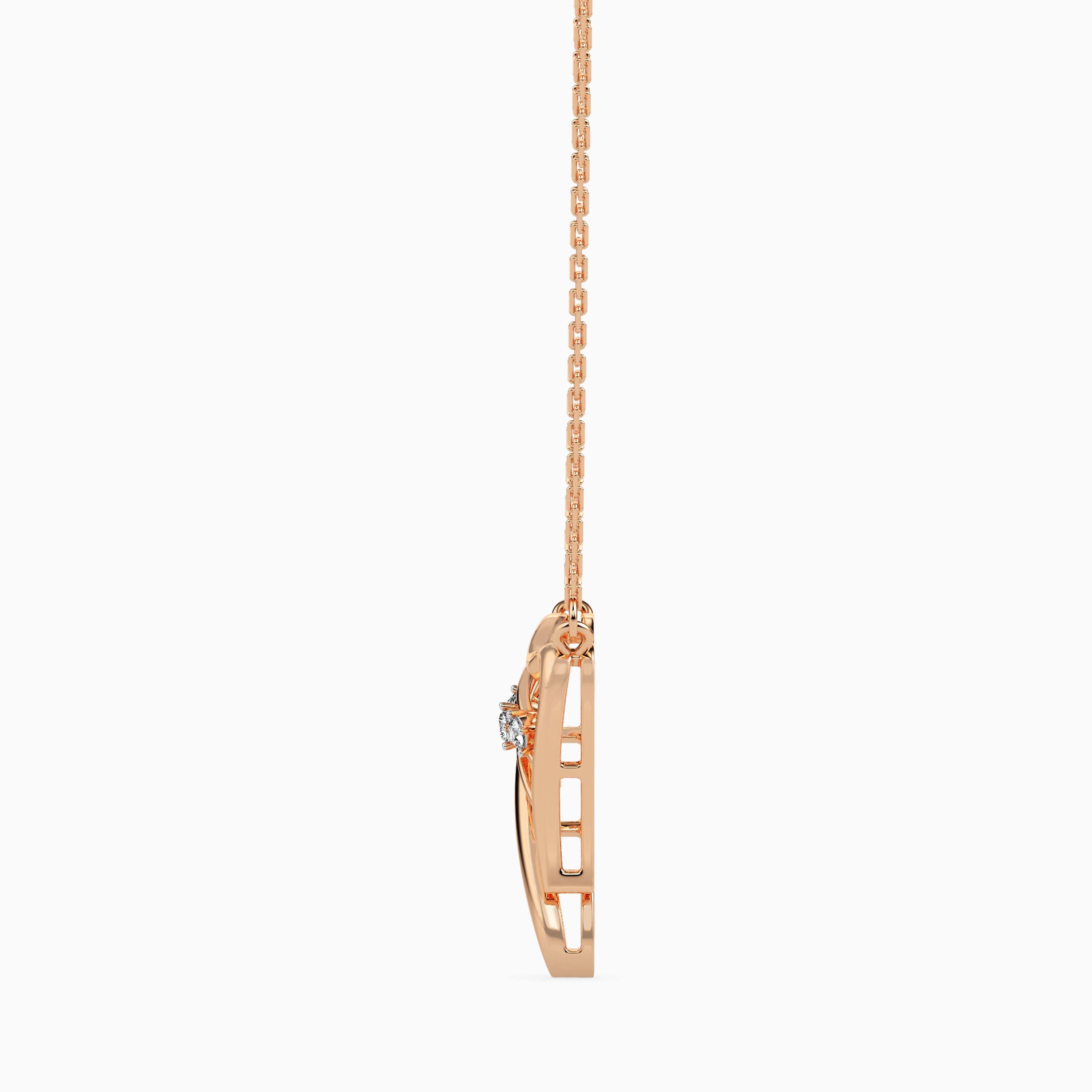 0.04Ct Heart Shaped Lab-Grown Diamond Gold Pendant Necklace