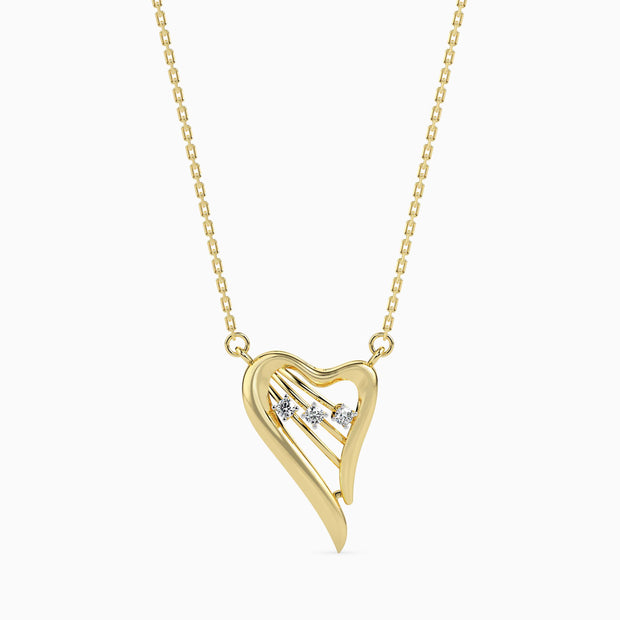 0.04Ct Heart Shaped Lab-Grown Diamond Gold Pendant Necklace