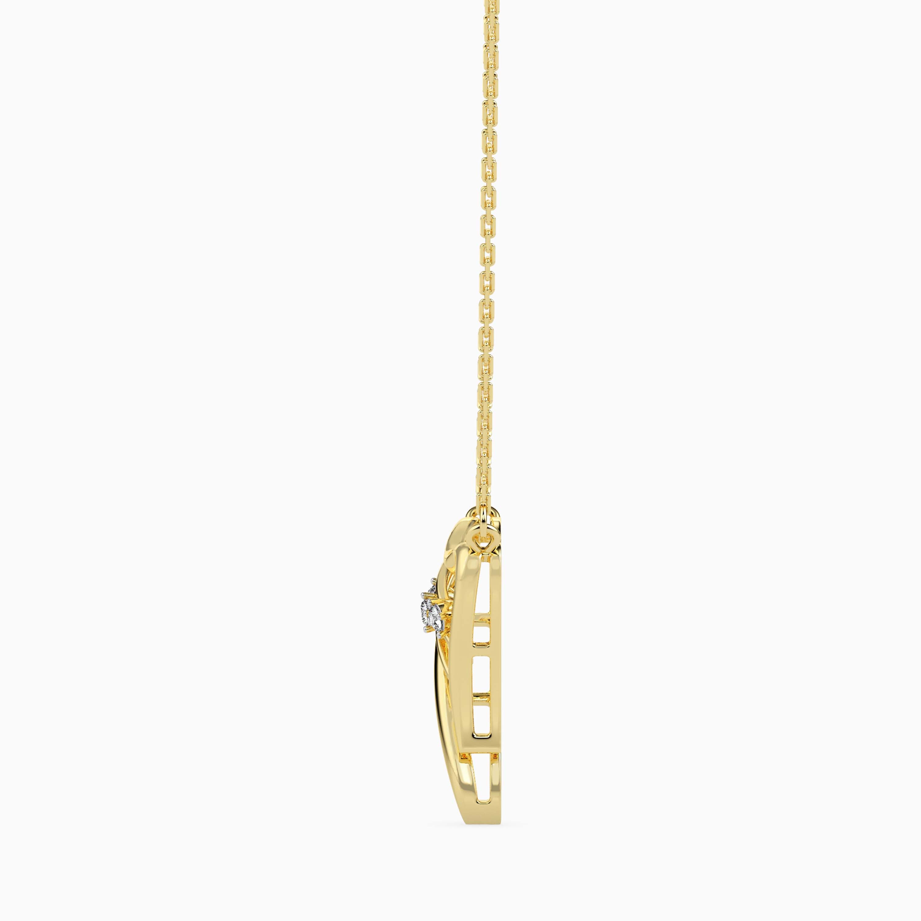 0.04Ct Heart Shaped Lab-Grown Diamond Gold Pendant Necklace