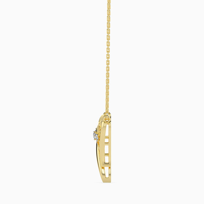 0.04Ct Heart Shaped Lab-Grown Diamond Gold Pendant Necklace