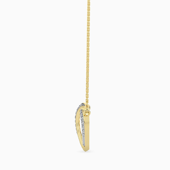 0.11Ct Double Heart Lab-Grown Diamond Gold Pendant Necklace