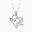 0.21Ct Love Birds Heart Lab-Grown Diamond Gold Pendant Necklace