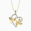 0.21Ct Love Birds Heart Lab-Grown Diamond Gold Pendant Necklace