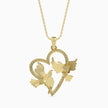 0.21Ct Love Birds Heart Lab-Grown Diamond Gold Pendant Necklace
