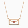 0.10Ct Love Letter Red Heart Lab-Grown Diamond Gold Pendant Necklace