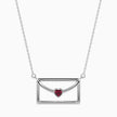 0.10Ct Love Letter Red Heart Lab-Grown Diamond Gold Pendant Necklace