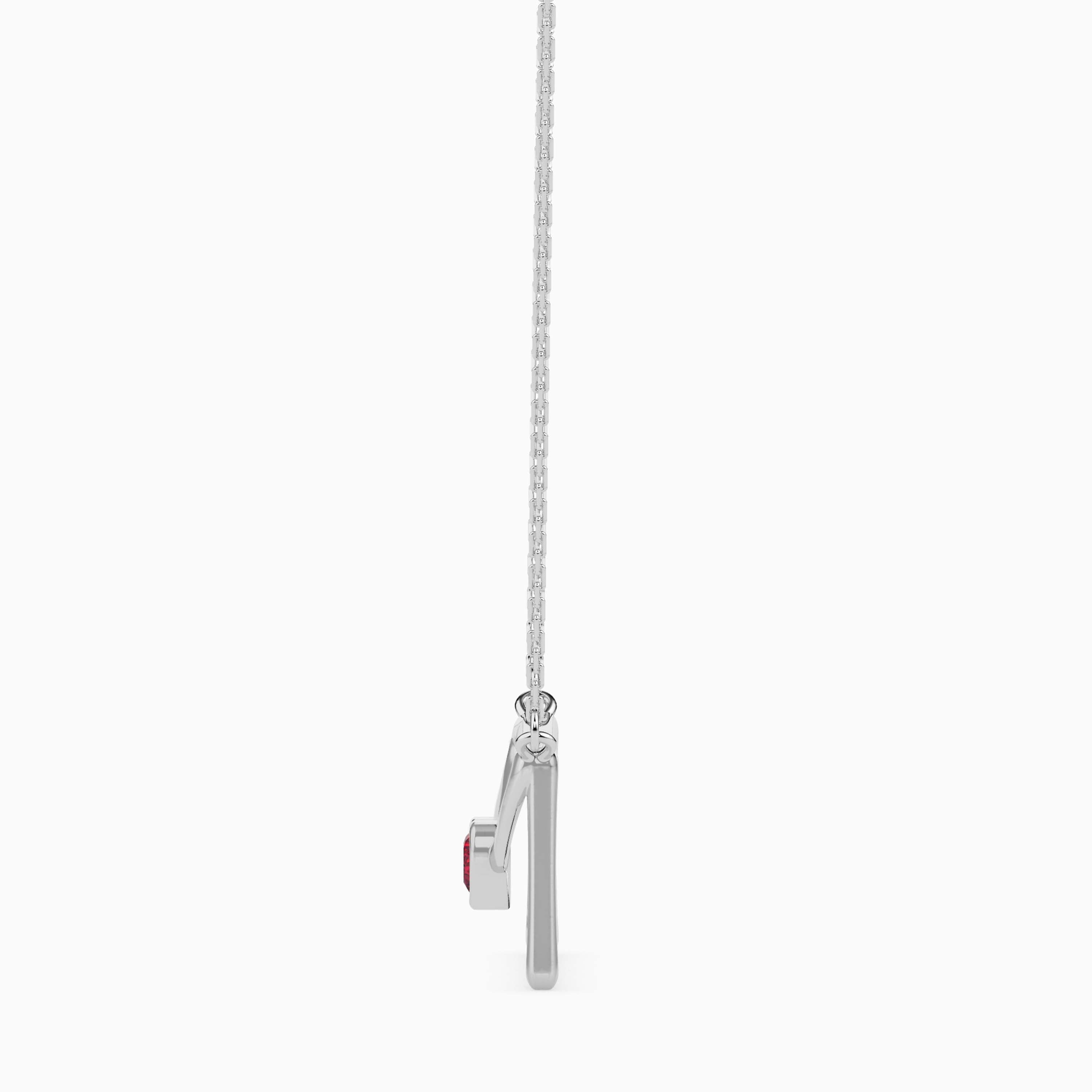 0.10Ct Love Letter Red Heart Lab-Grown Diamond Gold Pendant Necklace