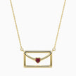 0.10Ct Love Letter Red Heart Lab-Grown Diamond Gold Pendant Necklace