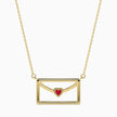 0.10Ct Love Letter Red Heart Lab-Grown Diamond Gold Pendant Necklace