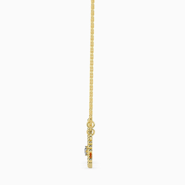 0.03Ct "Love" Words Round Lab-Grown Diamond Gold Pendant Necklace