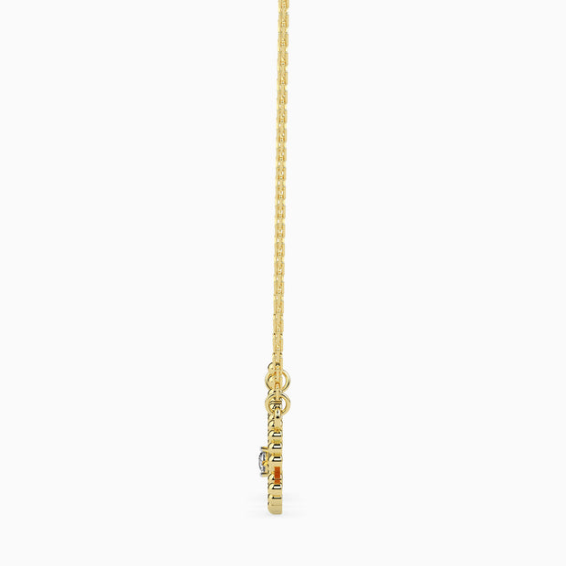 0.03Ct "Love" Words Round Lab-Grown Diamond Gold Pendant Necklace