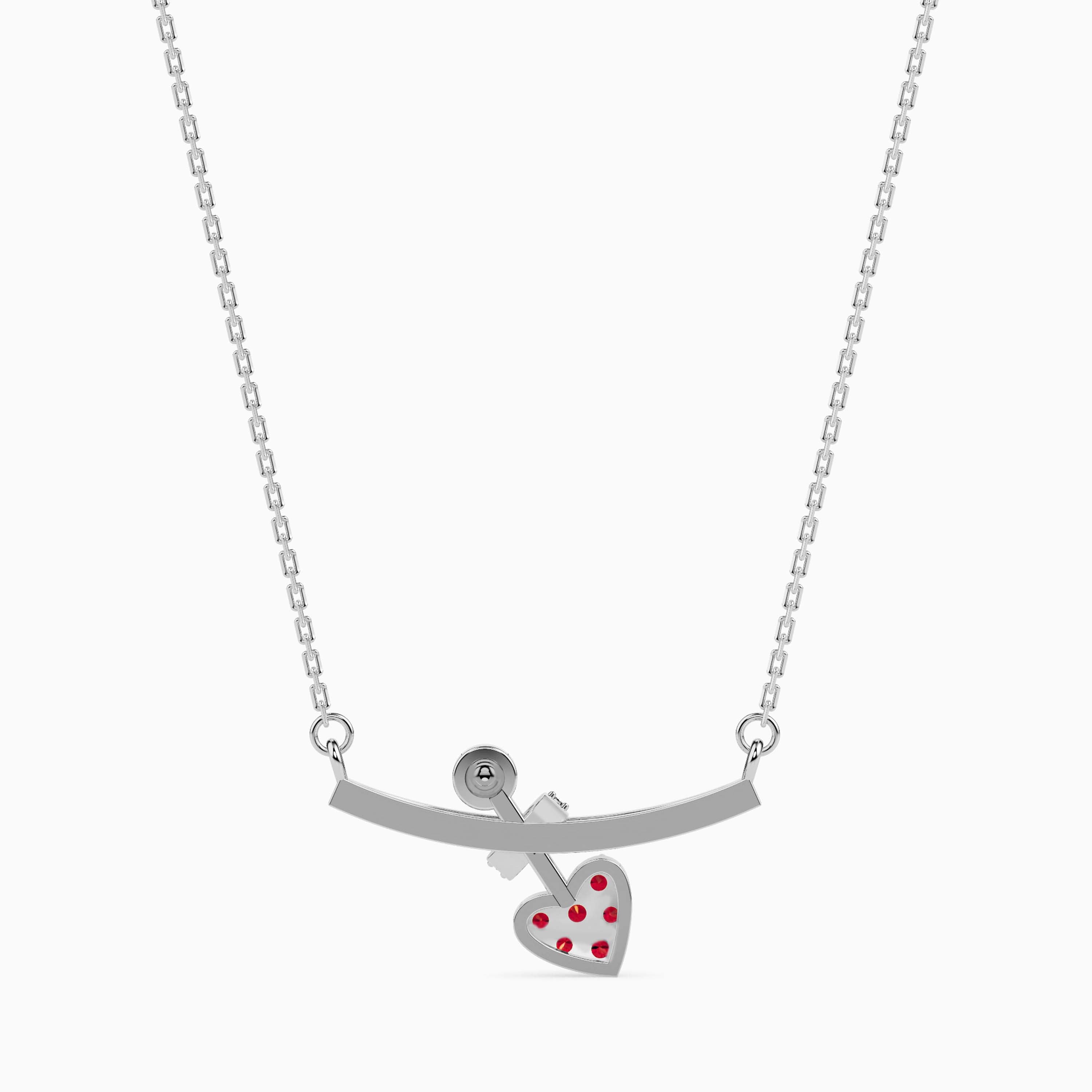 0.21Ct Blushing Arrow Heart Lab-Grown Diamond Gold Pendant Necklace