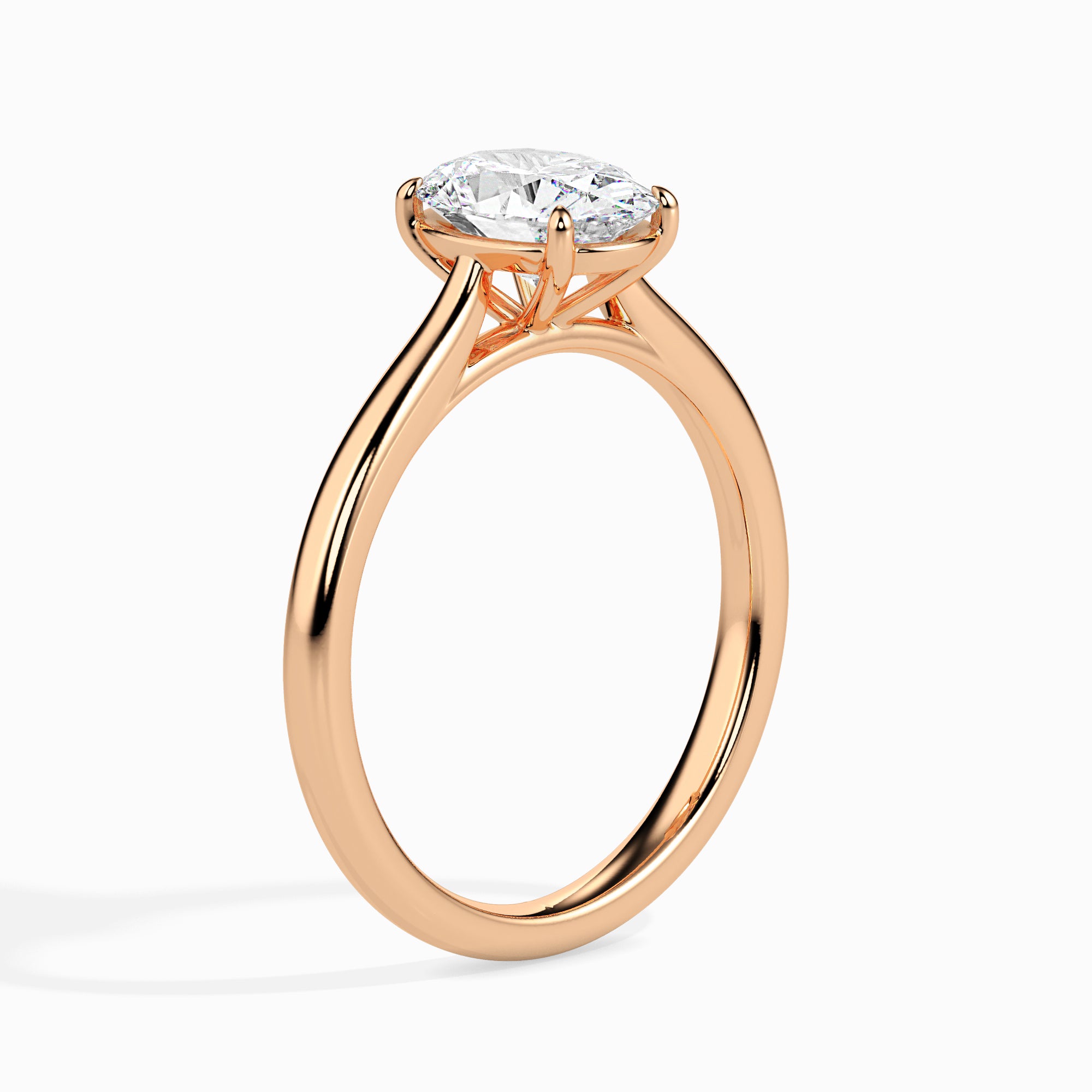 Oval Cut Solitaire Lab-Grown Diamond Gold Ring