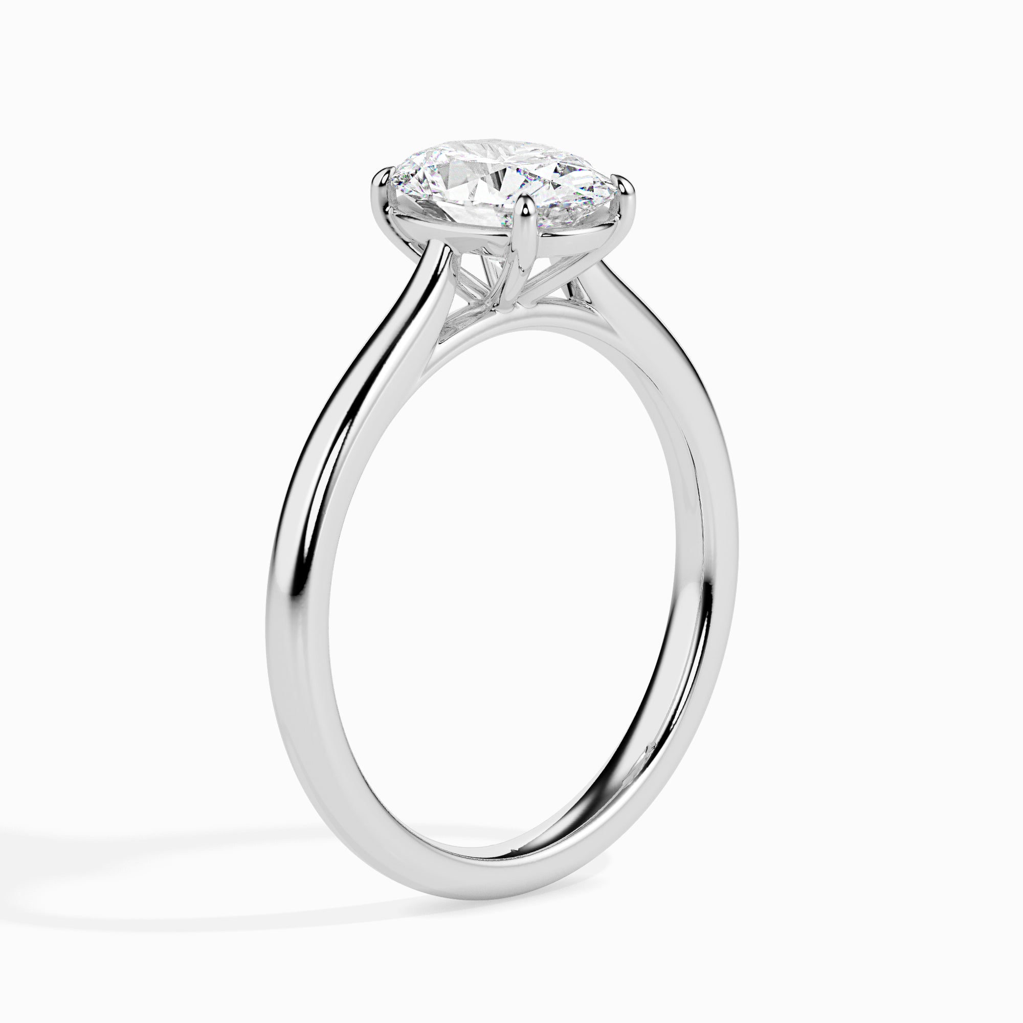 Oval Cut Solitaire Lab-Grown Diamond Gold Ring